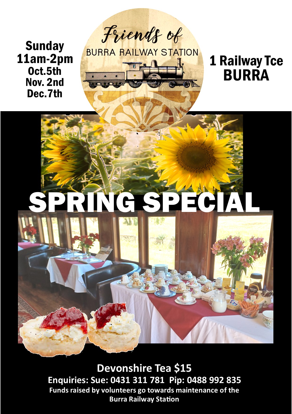 Friends of Burra Railway Station - Spring Special - Devonshire Tea - 5 ...